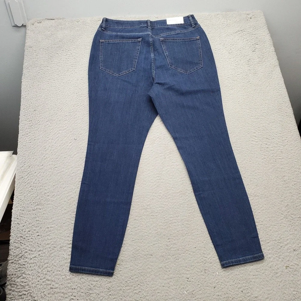 Warp+Weft Jeans Women Size 14 Blue Denim High Rise Super Skinny Slim Fit Stretch - Picture 2 of 9